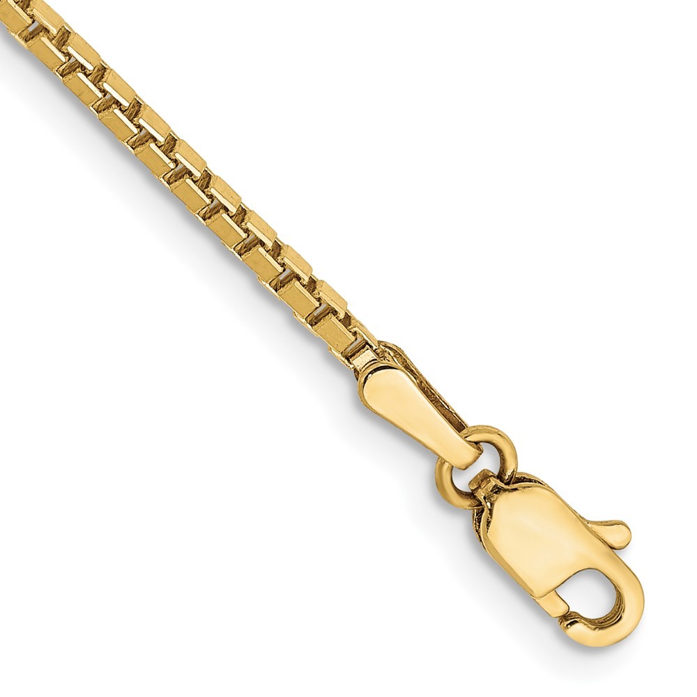 10K Yellow Gold 1-1.9mm Box Chain Necklace 7-30 Inch Mens Womens