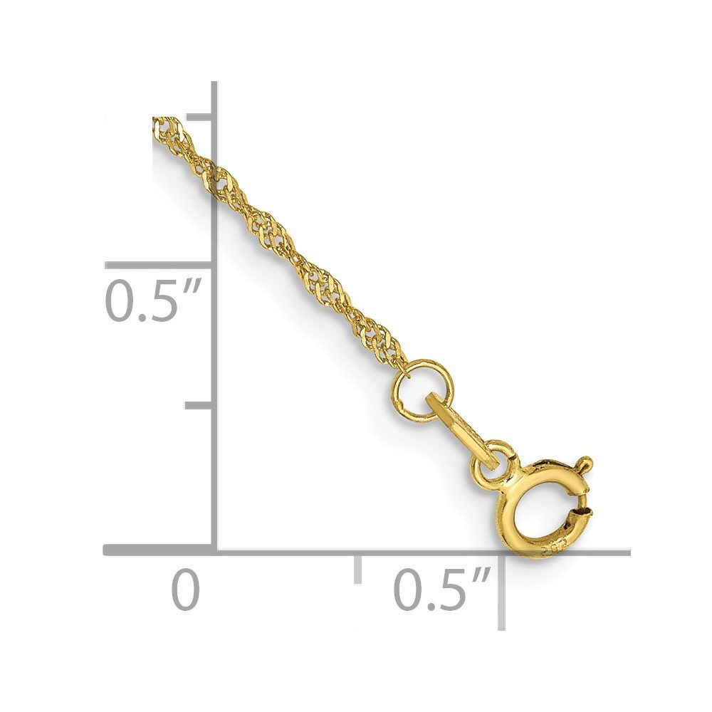 10K Yellow Gold 1-2mm Singapore Chain Necklace 7-30 Inch Mens Womens