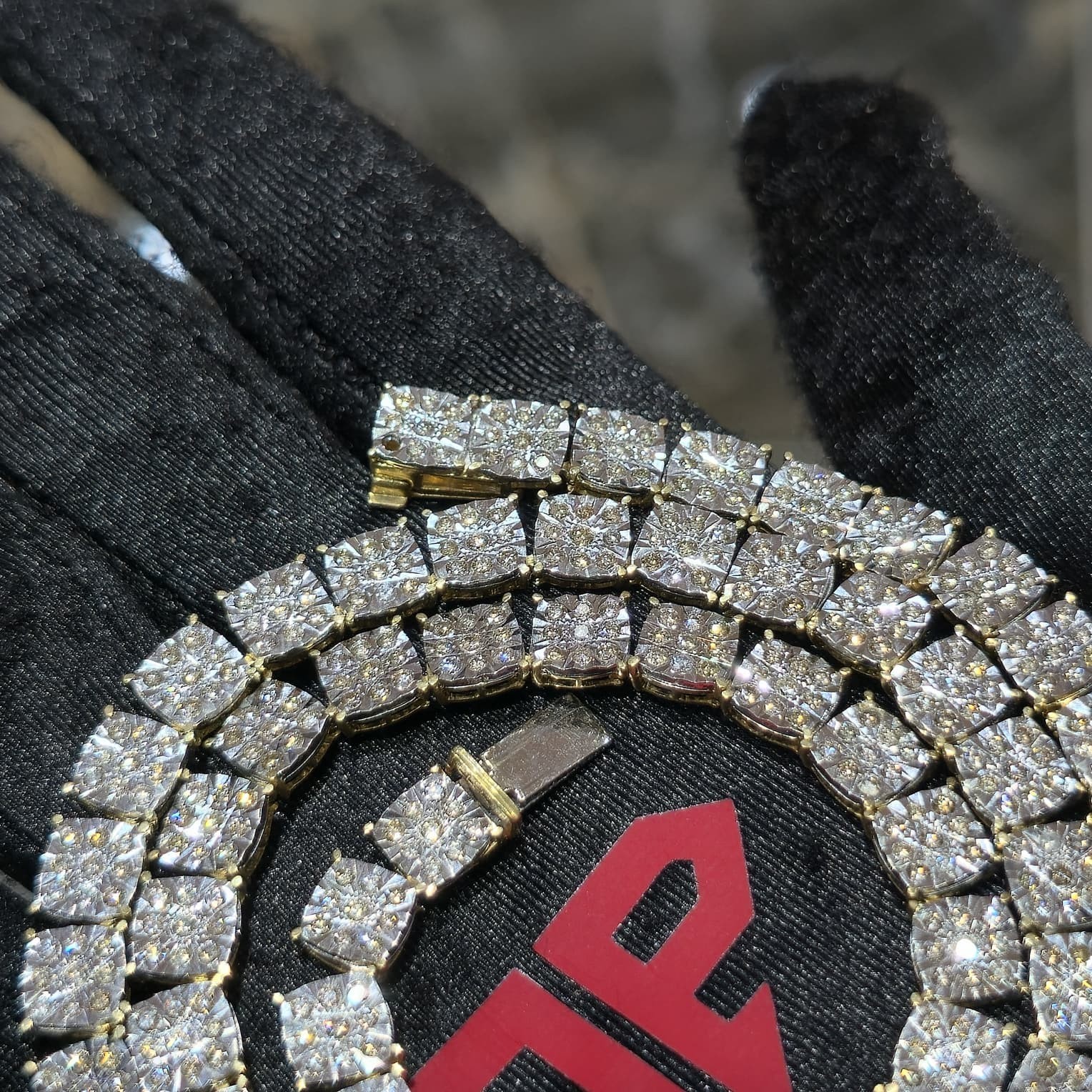 10K Yellow Gold Real Diamond Tennis Chain Necklace Mens 7.5 ctw 6.7mm 19″ GH SI