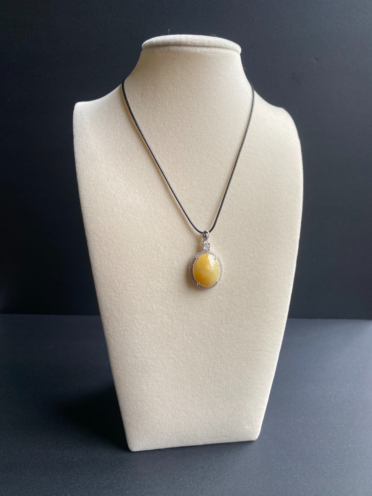 Natural Type A Jadeite Pendant Rare Large Icy Yellow Myanmar Jade