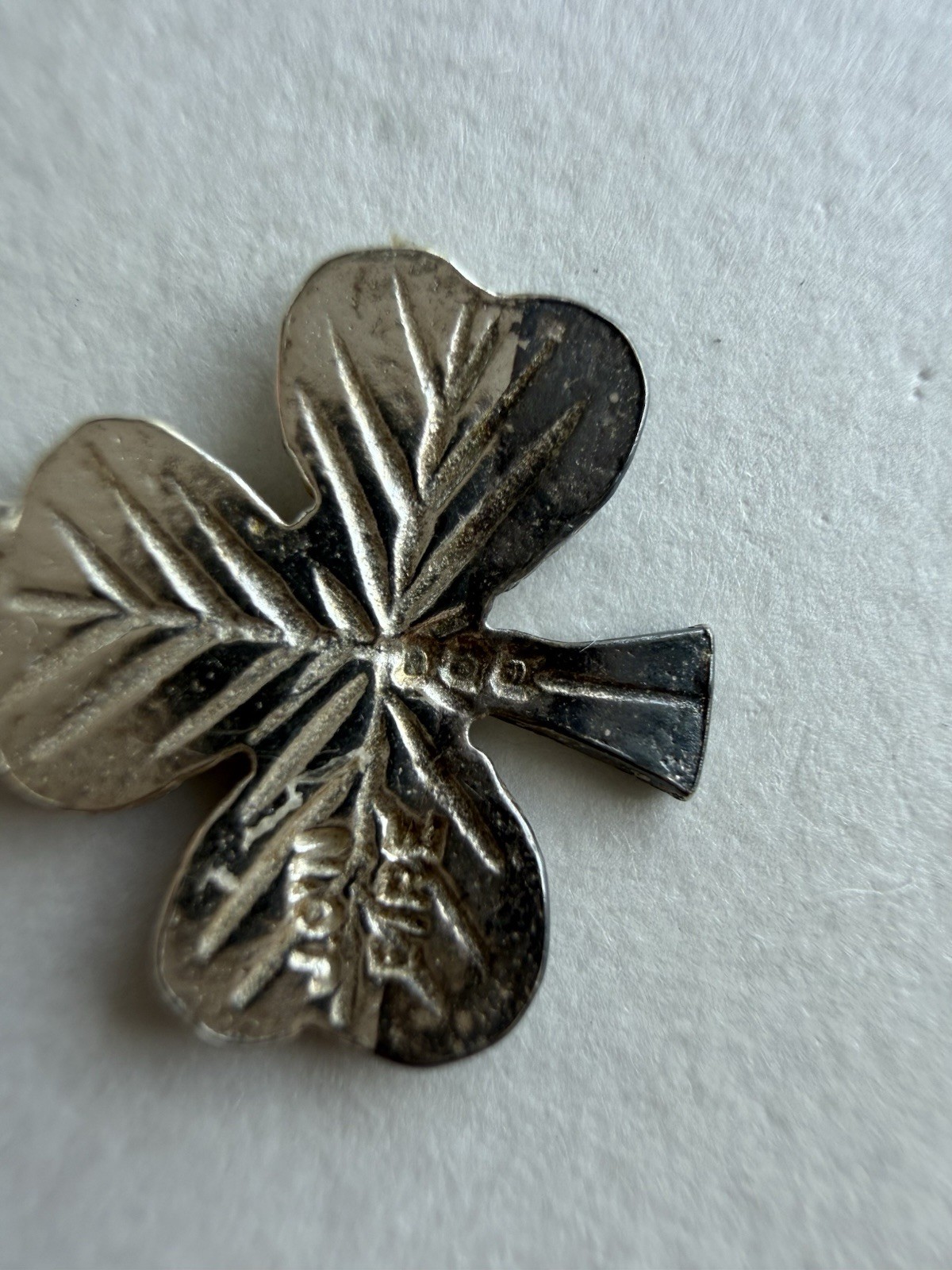 Vintage Irish Sterling Silver Shamrock Pendant Necklace J.O’N Eire 925
