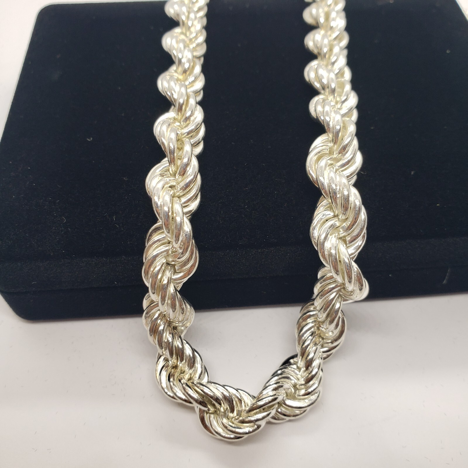 Sterling Silver Very Thick Hollow Rope Chain Bracelet Necklace Italy 10mm 12mm
