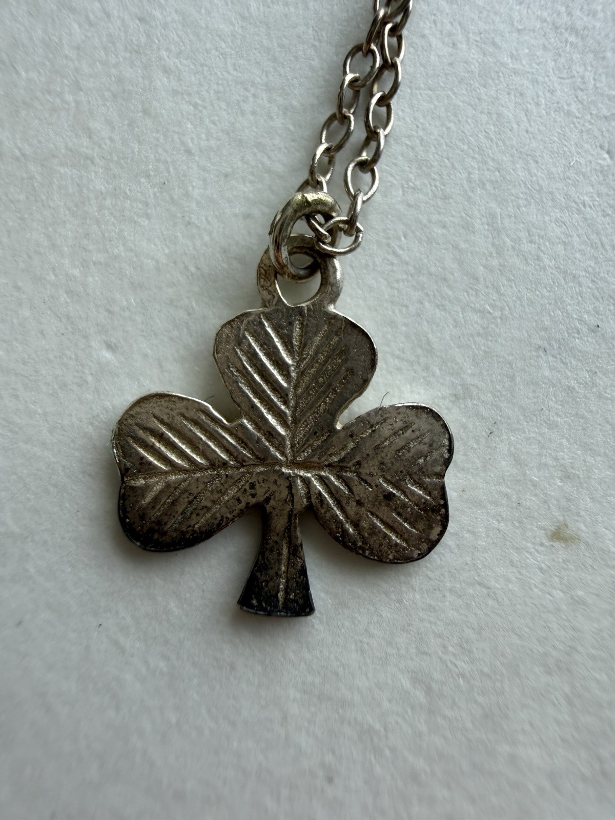 Vintage Irish Sterling Silver Shamrock Pendant Necklace J.O’N Eire 925