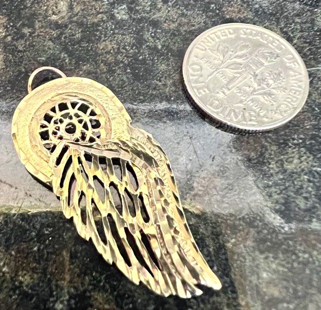 14K Yellow Gold Red wings Pendant Charm, Angels Theme, No Stone