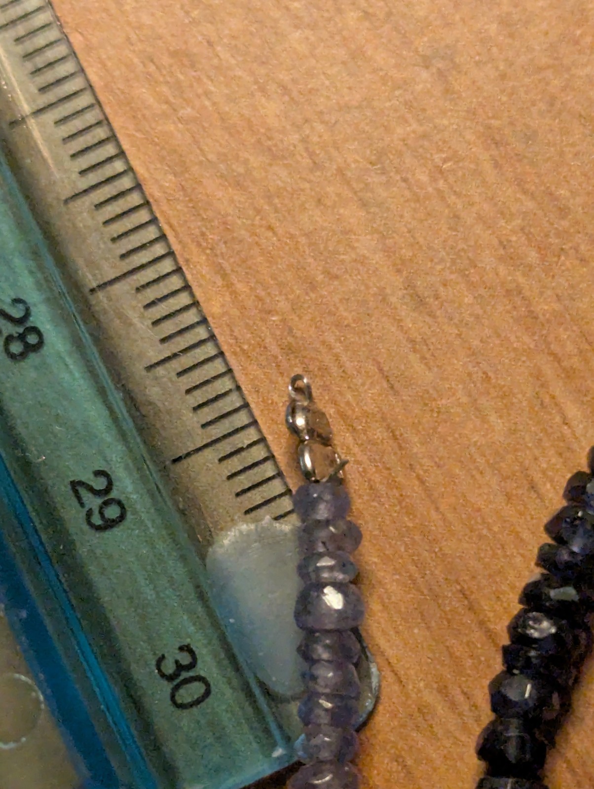 light blue Tanzanite Necklace (broken/impartial metal end) 18.26 in