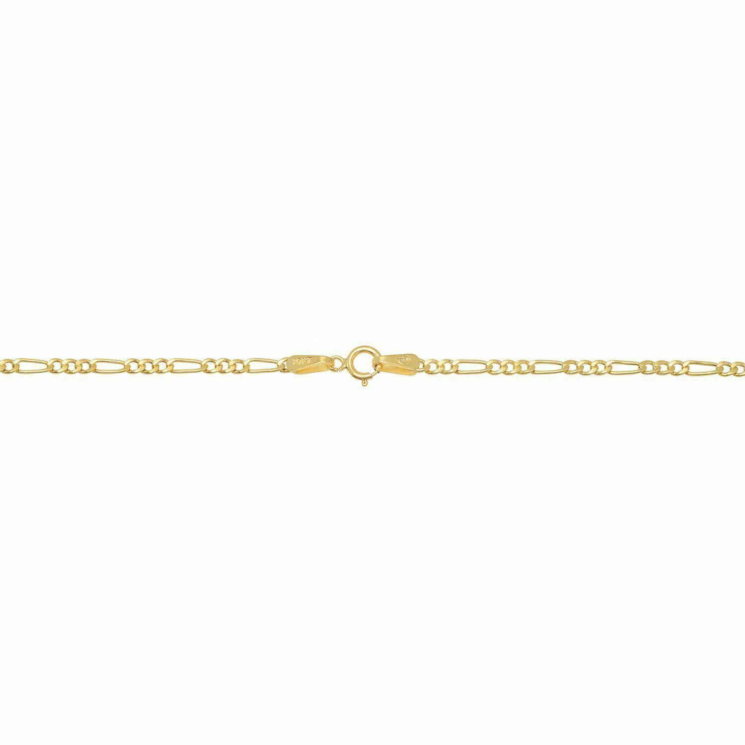 10k Yellow Gold 2mm-9.5mm Figaro Link Chain Necklace Bracelet 7″-30″ Hollow