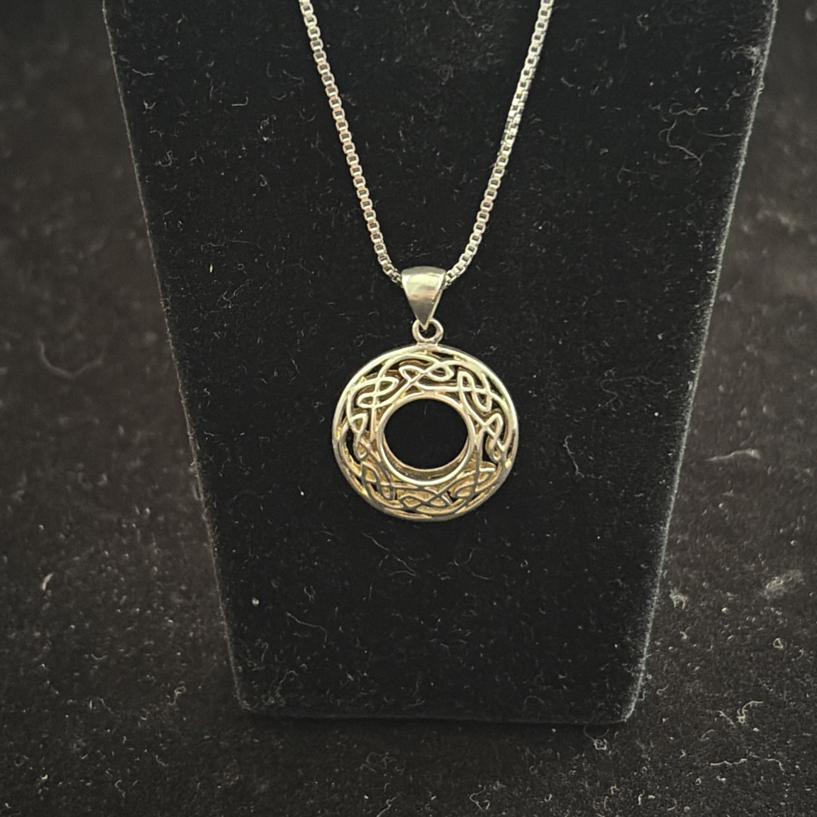 Keith Jack Sterling Silver 22K Gold Window to the Soul Pendant 18″ Box Chain