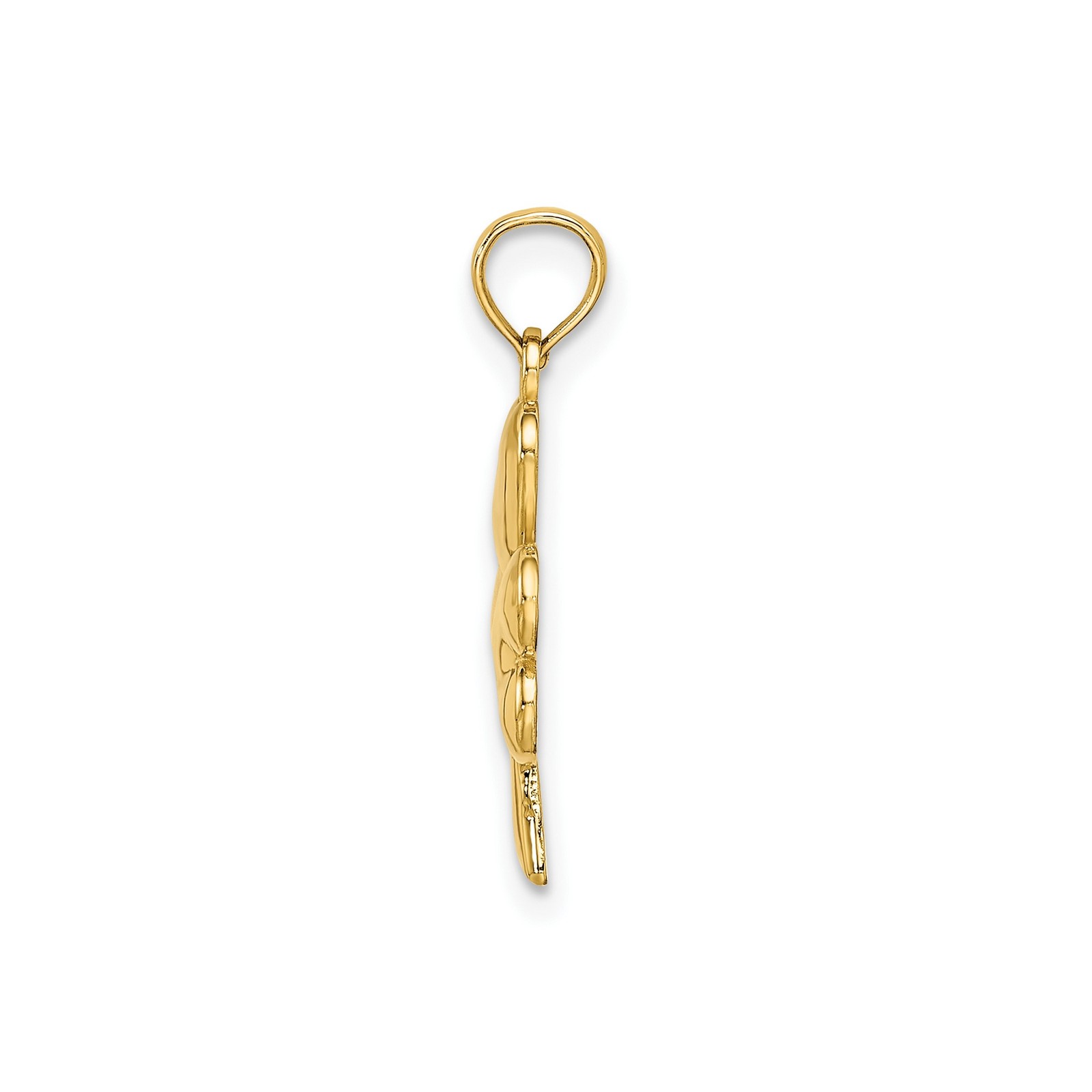 10k Yellow Gold Shamrock Pendant Celtic Three-Leaf Clover Charm for Necklace