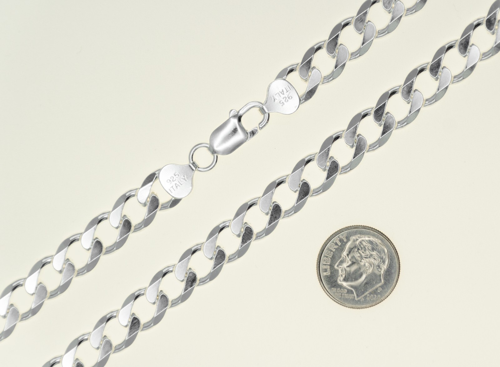 9mm ITALY 925 Sterling Silver CURB Chain Necklace or Bracelet 8″- 30″