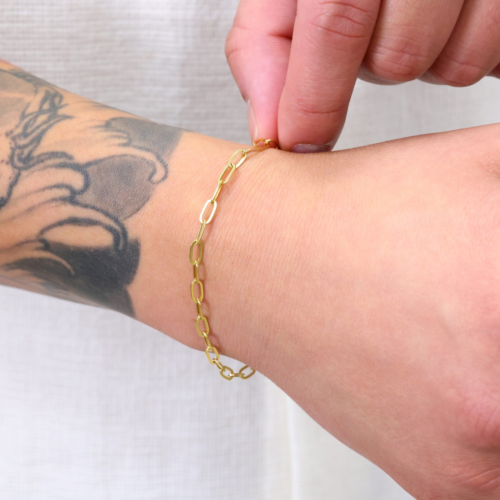 10k Yellow Gold Paperclip 2mm-7mm Chain Cable Rolo Bracelet Mens Womens 7″ – 8″