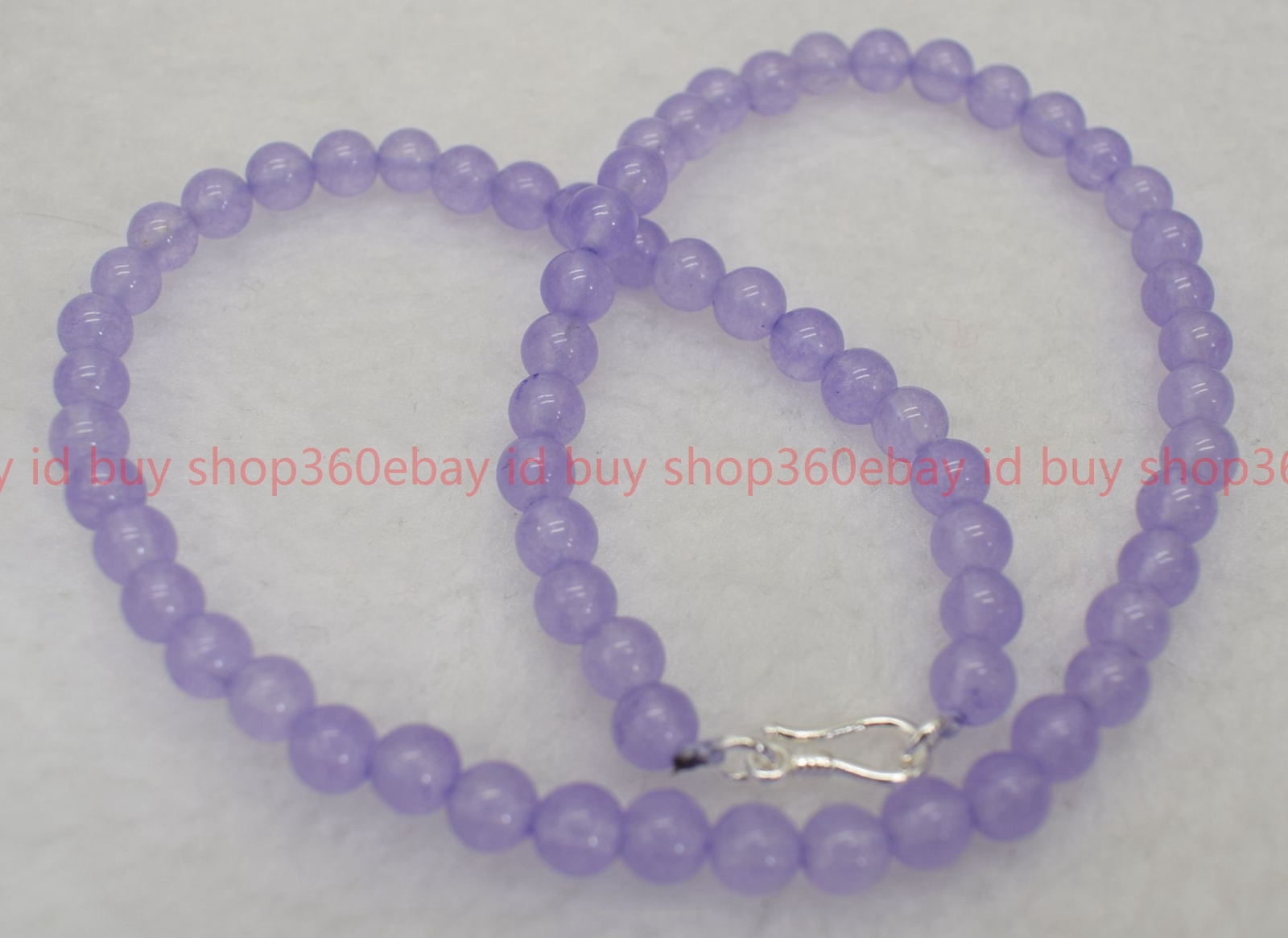 Pretty Handmade Natural 6/8mm Lavender Jade Gemstone Round Bead Necklace 16-28in