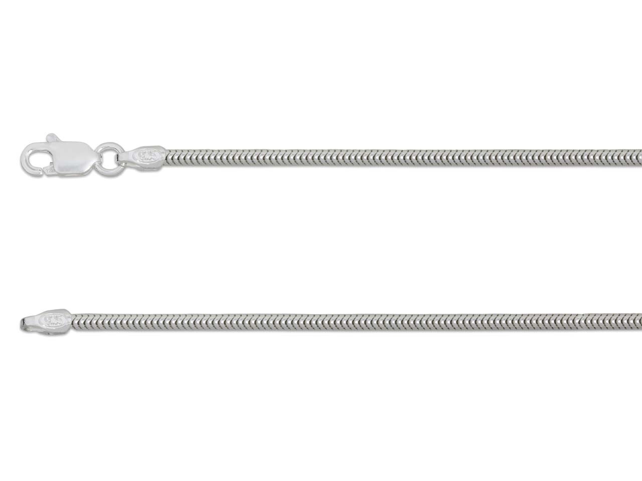100% 925 Sterling Silver 1.6mm Snake Omega Necklace Chain Necklace 60cm 24″ NEW