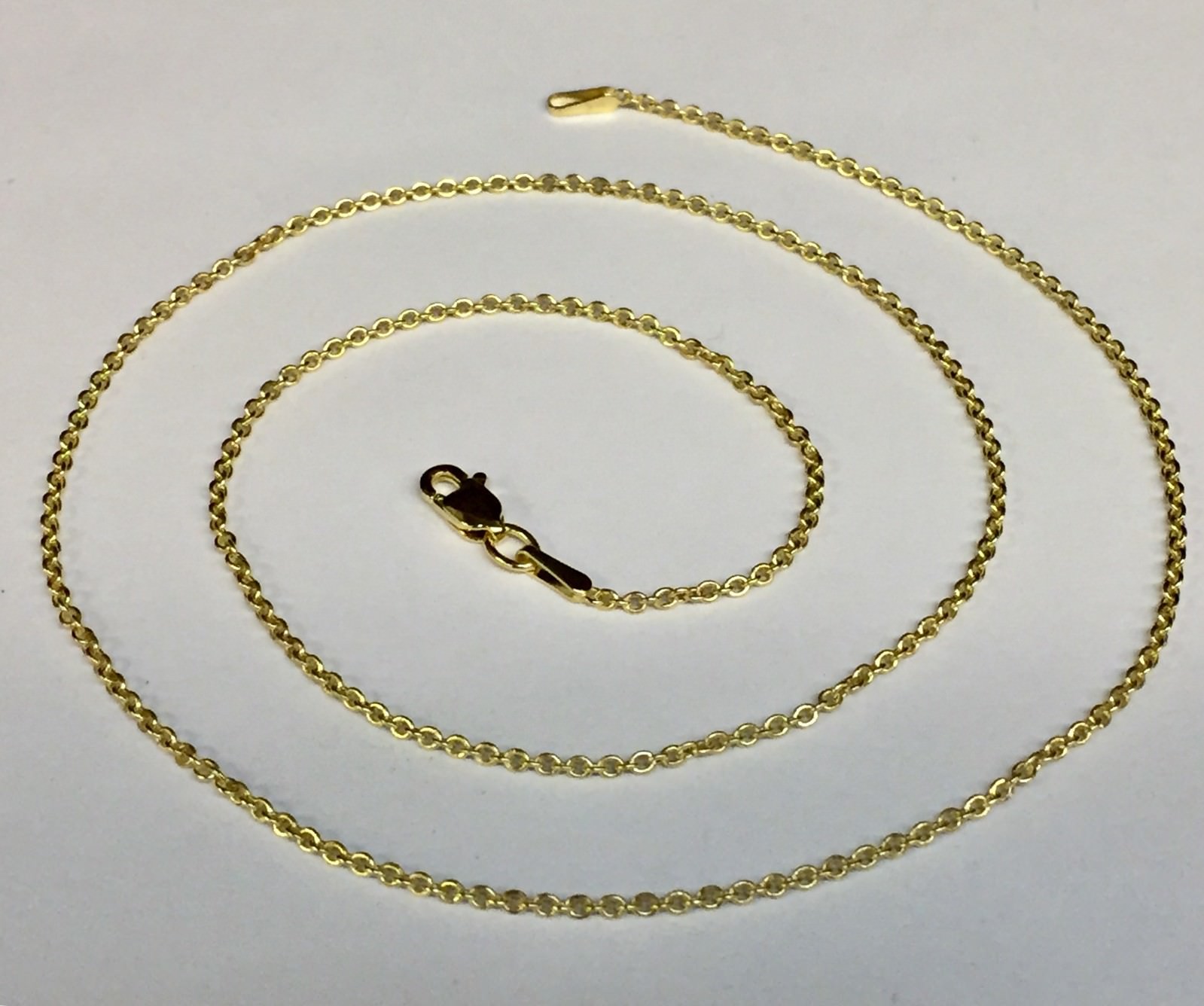 14k Yellow Gold Cable Link Pendant Chain/Necklace 18″ 1.5 mm 1.4 grams RCAB40