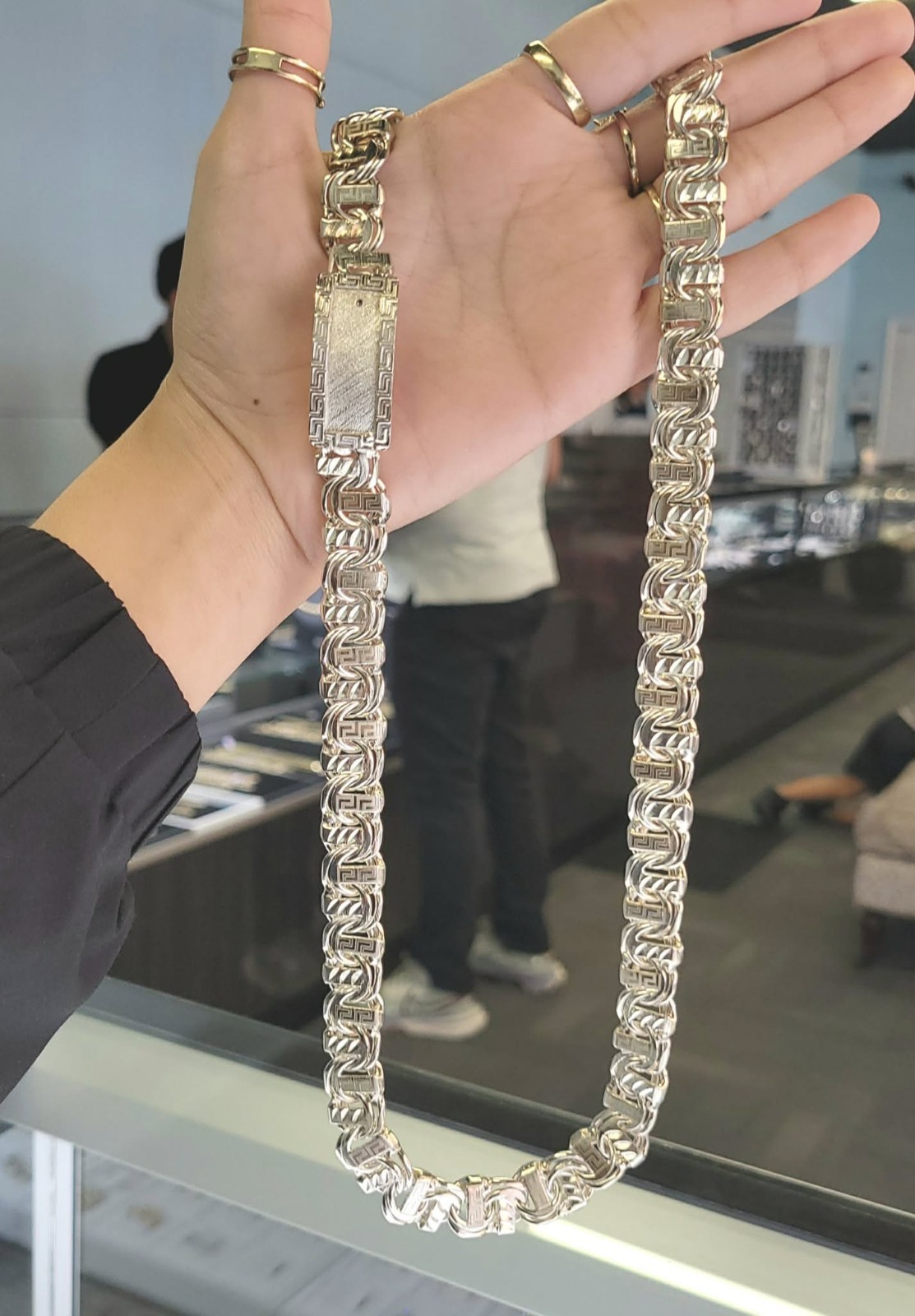 166g 925 Sterling Silver Chino Bar Link 13 mm 26 Inch ChinoBar Handmade Solid