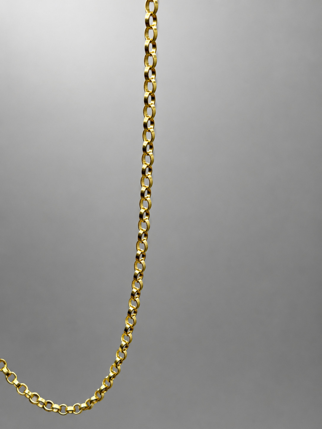 14K Solid Gold Rolo Chain Necklace, Dainty Pendant Chain 1.1mm