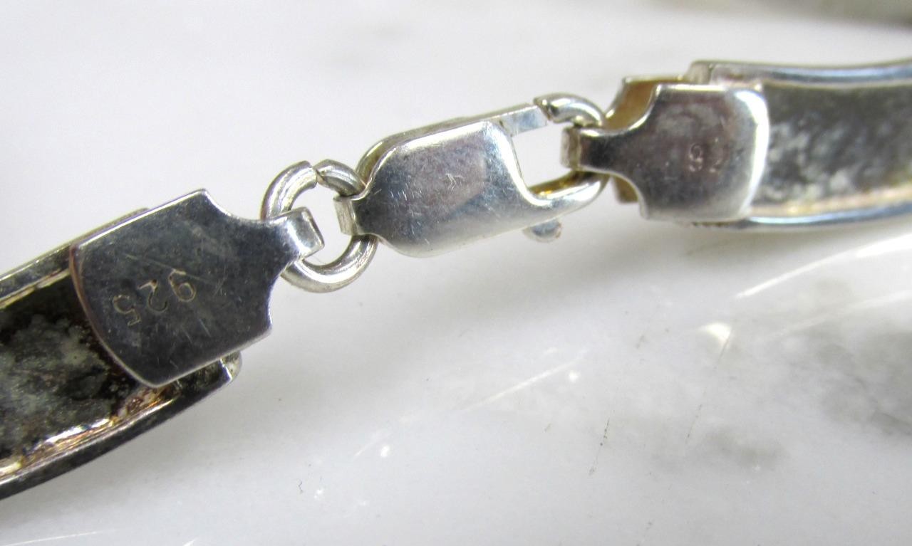 Sterling Silver Fashion Link Necklace ~ 16-1/2″ ~ 40grams ~ 11-I900