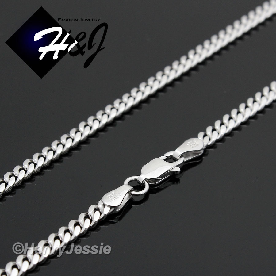 30″MEN WOMEN 925 STERLING SILVER 3MM MIAMI CUBAN CURB LINK CHAIN NECKLACE*SN4