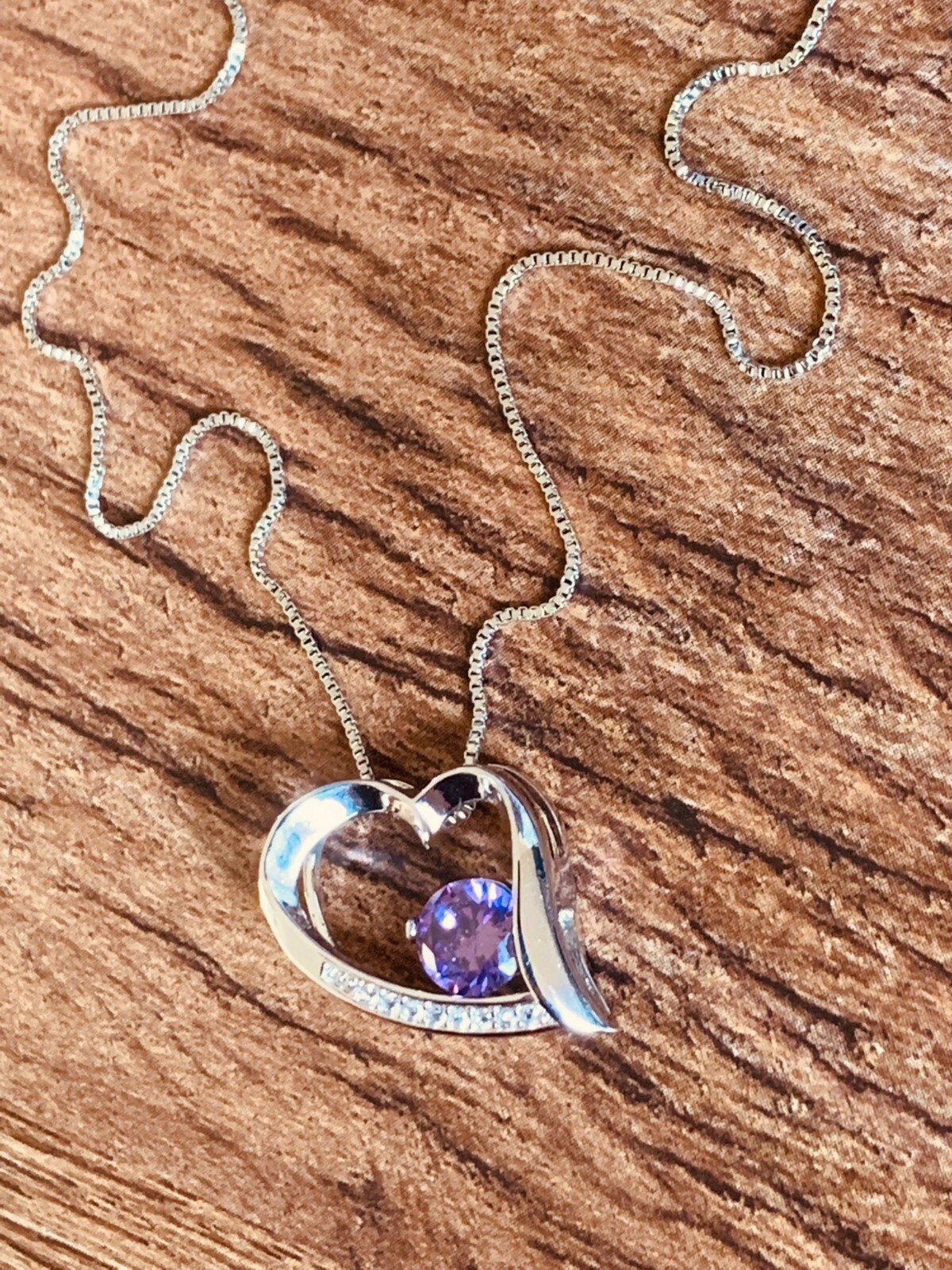 SEMI-JEWELRY Heart Necklace With Silver Chain 925 Sterling Silver SALT WATER YES
