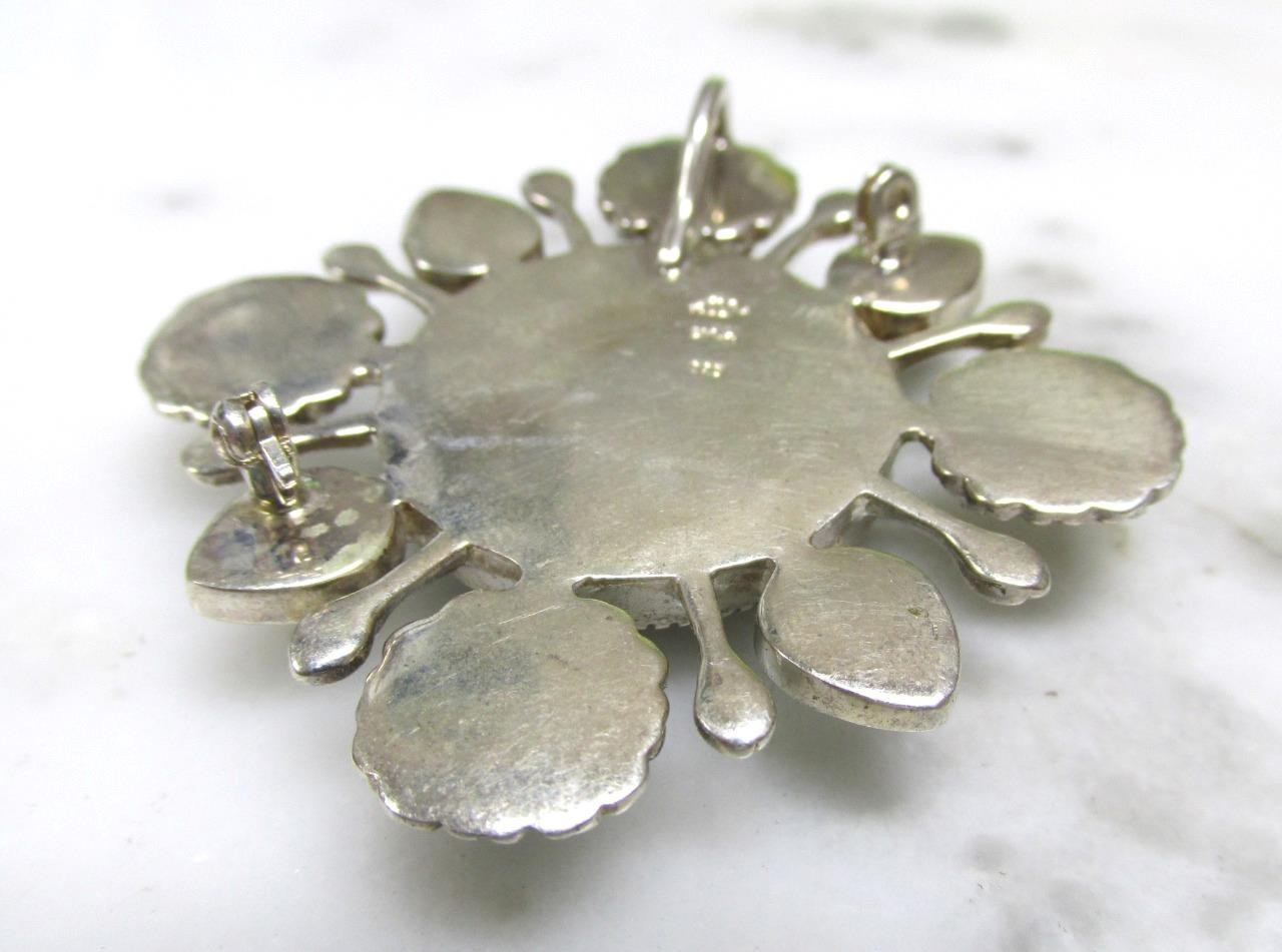 Ail Aluma Unknown Stones Sterling Silver Brooch / Pendant ~ 26g ~ 8-C645
