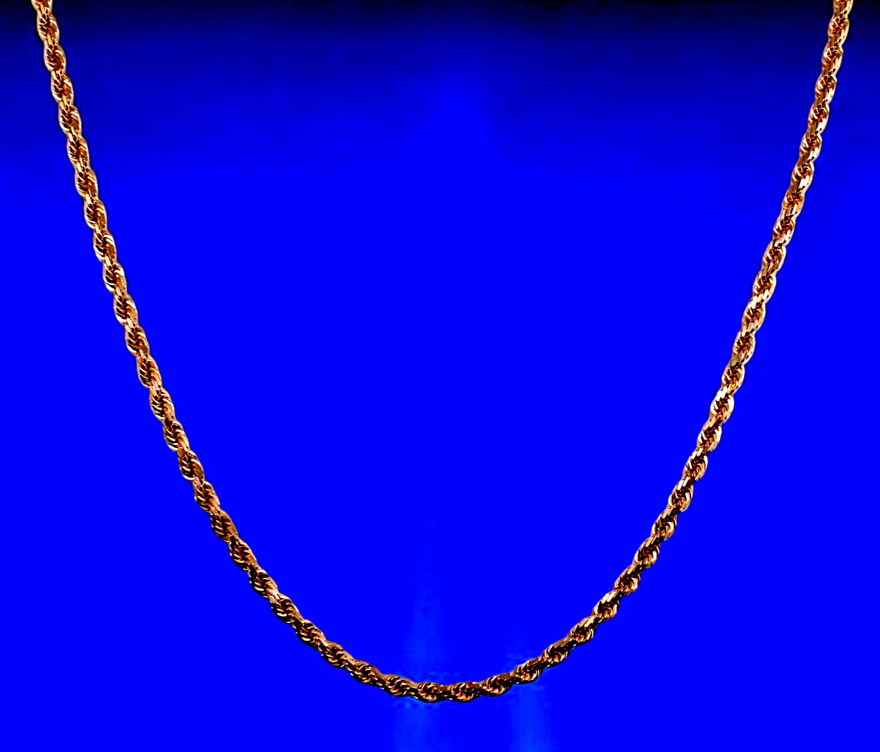 10K Rose Gold Rope Chain Necklace Bracelet Diamond Cut Real Gold 2mm-7mm 7″-30″