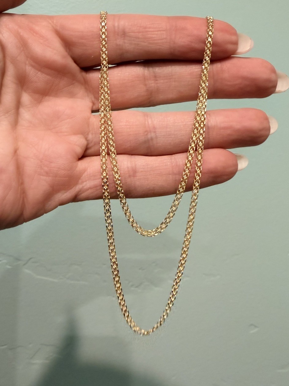 New 14k Gold 18”, 2.3mm Bismark Link Chain, Not Plated or Filled