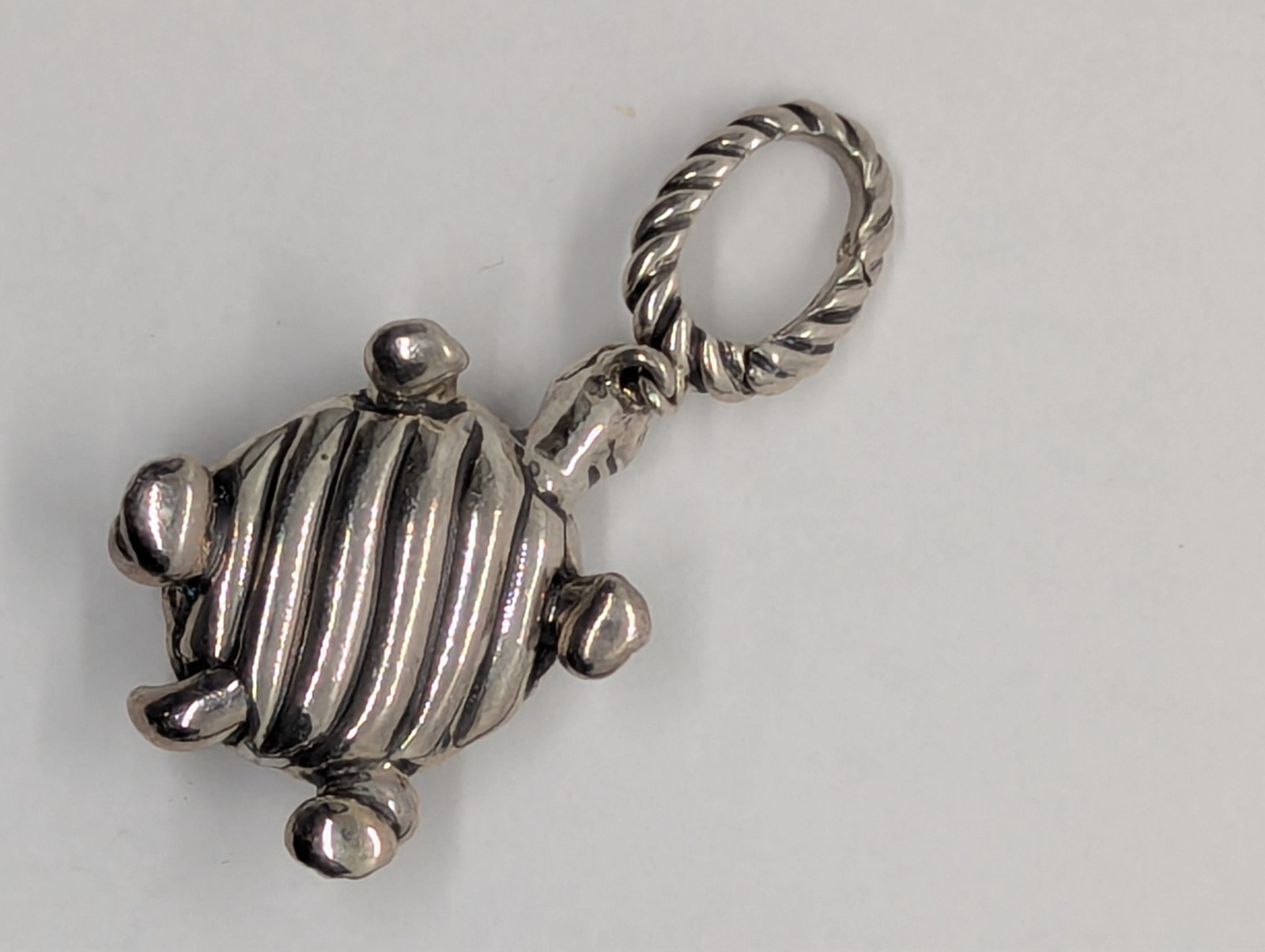 David Yurman Sterling Cable Turtle Enhancer Pendant Charm Retired