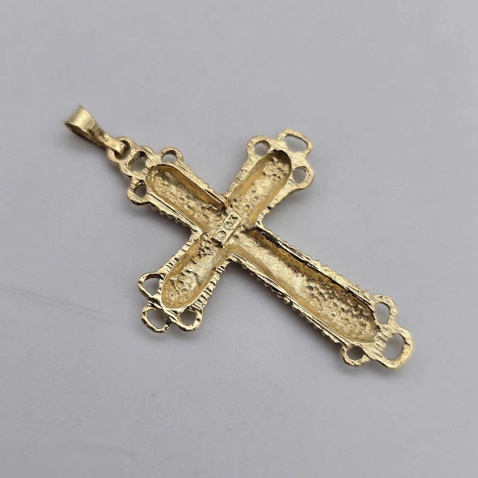 Vintage 14k Gold Diamond Cut, Religious Orthodox Cross Pendant