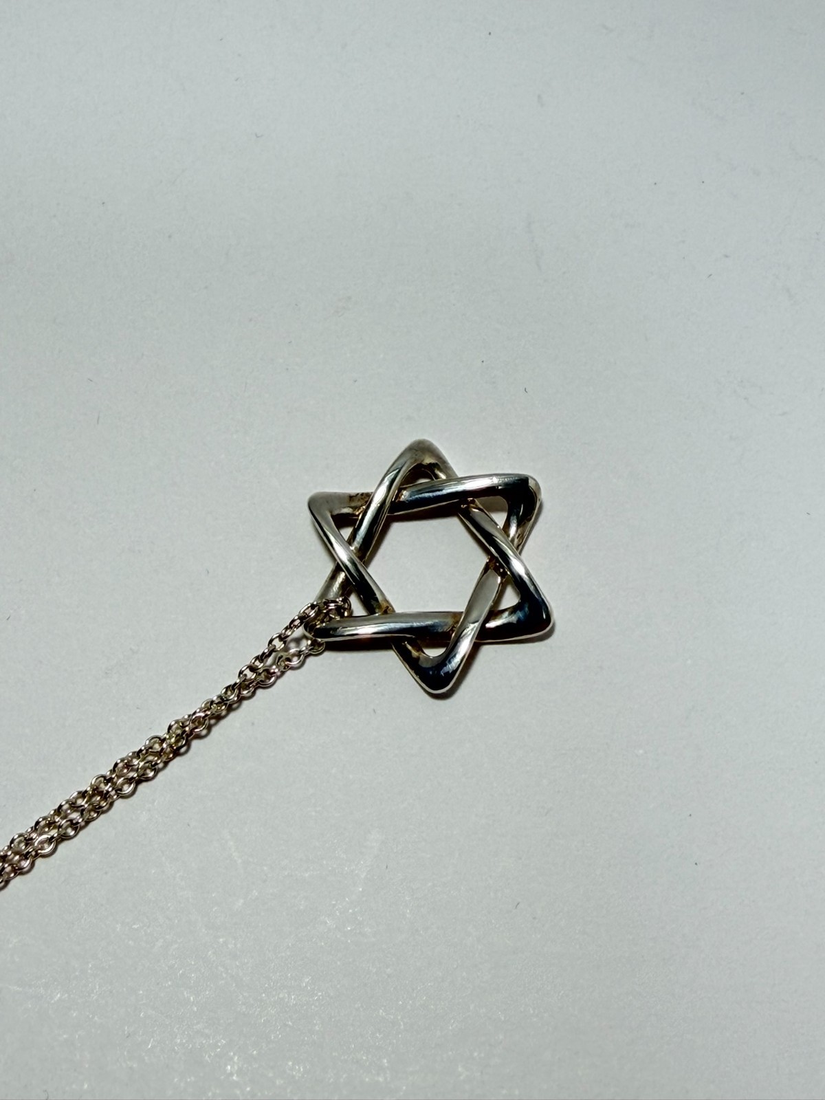 TIFFANY & Co. Star of David Sterling Silver Necklace Pendant very good F/S