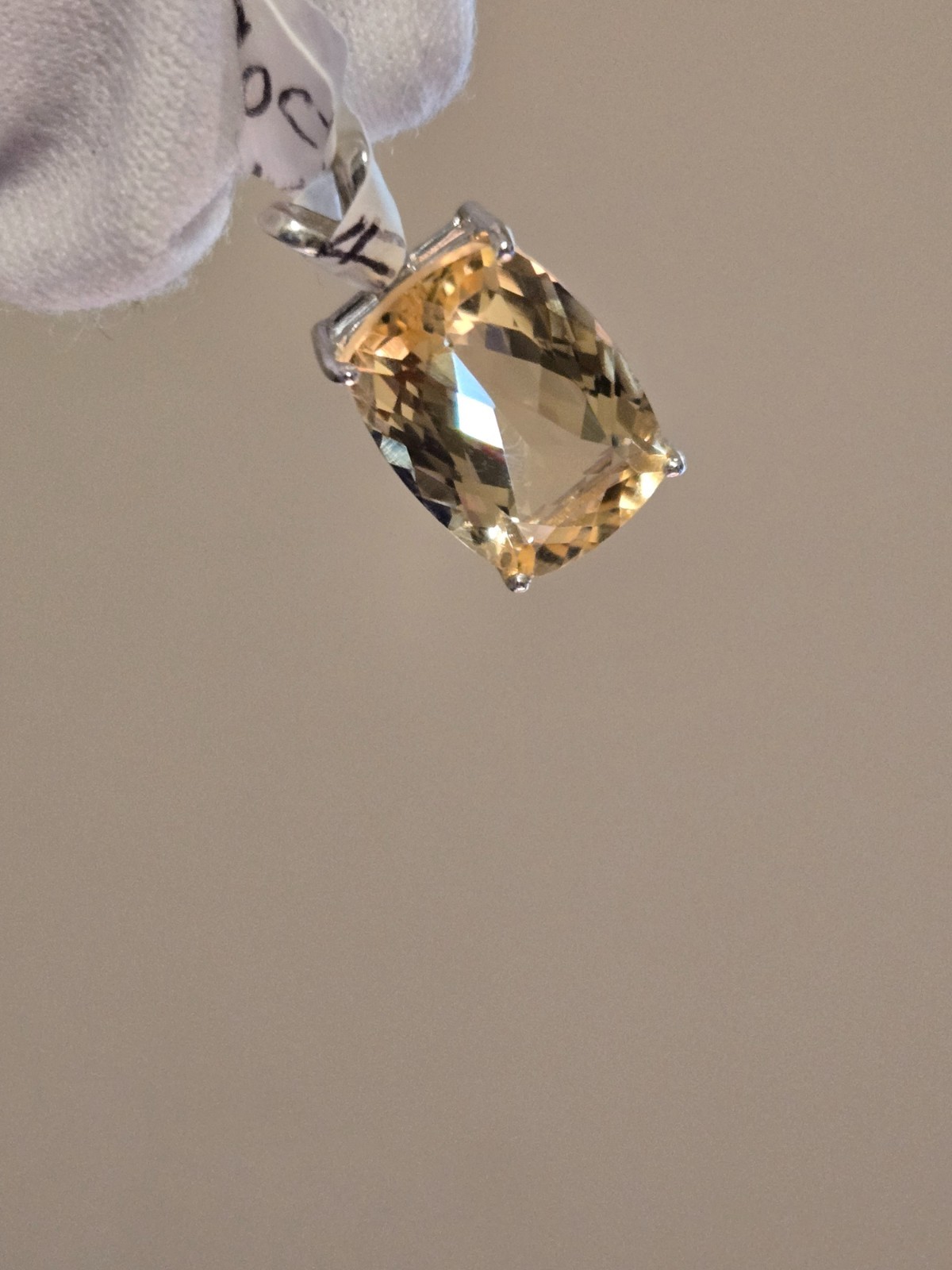 EXCELLENT CITRINE PENDANT 6.90CT NATURAL GLOWING/GREAT SATURATION/COLOR/LUSTER!