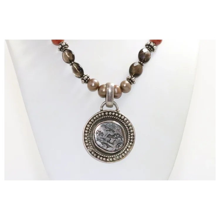 Vintage Sterling Silver Multi Gem Necklace