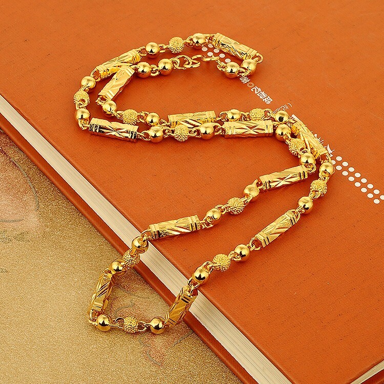 Gold-plated Brass 6mm-8mm Rope Chain Diamond Cut Pendant Necklace 8″- 20″