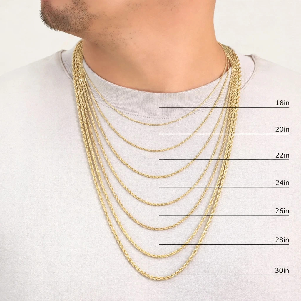 10k Gold Rope Chain 2mm-8mm Necklace 16-30 Inch men women Diamond cut Real Sale