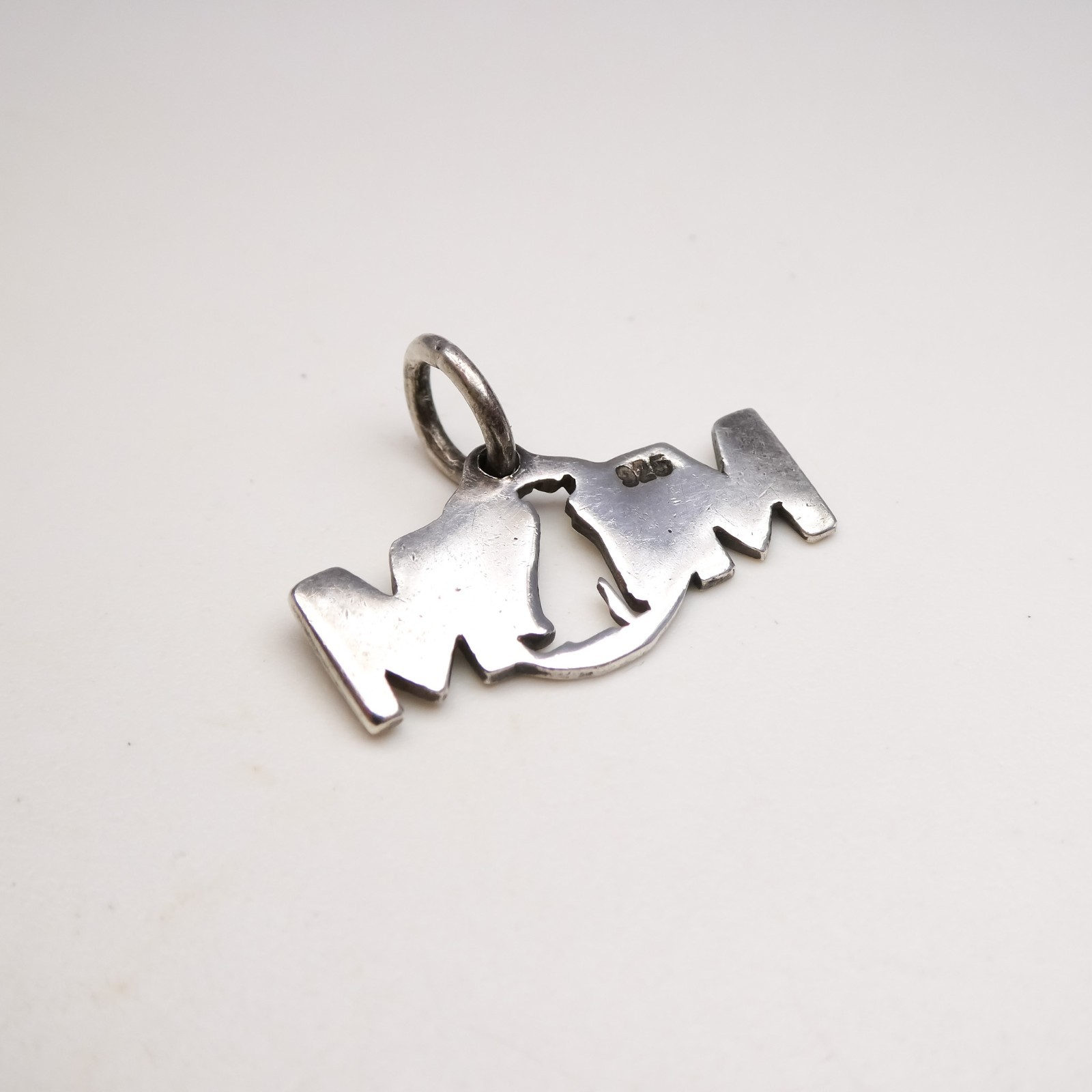 Sterling Silver 925 Pet Dog Mom Cut Out Charm Pendant
