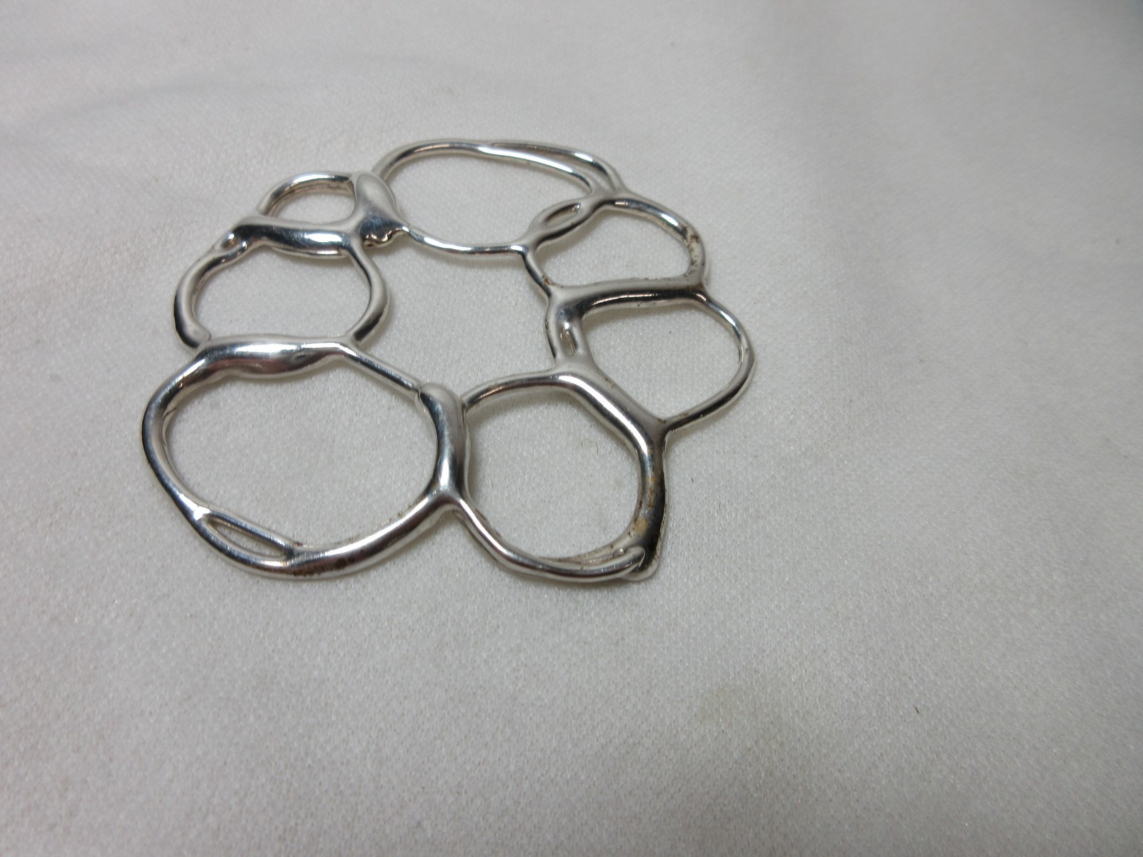 VINTAGE STERLING NECKLACE PENDANT MODERN DESIGN UNKNOWN DESIGNER #82