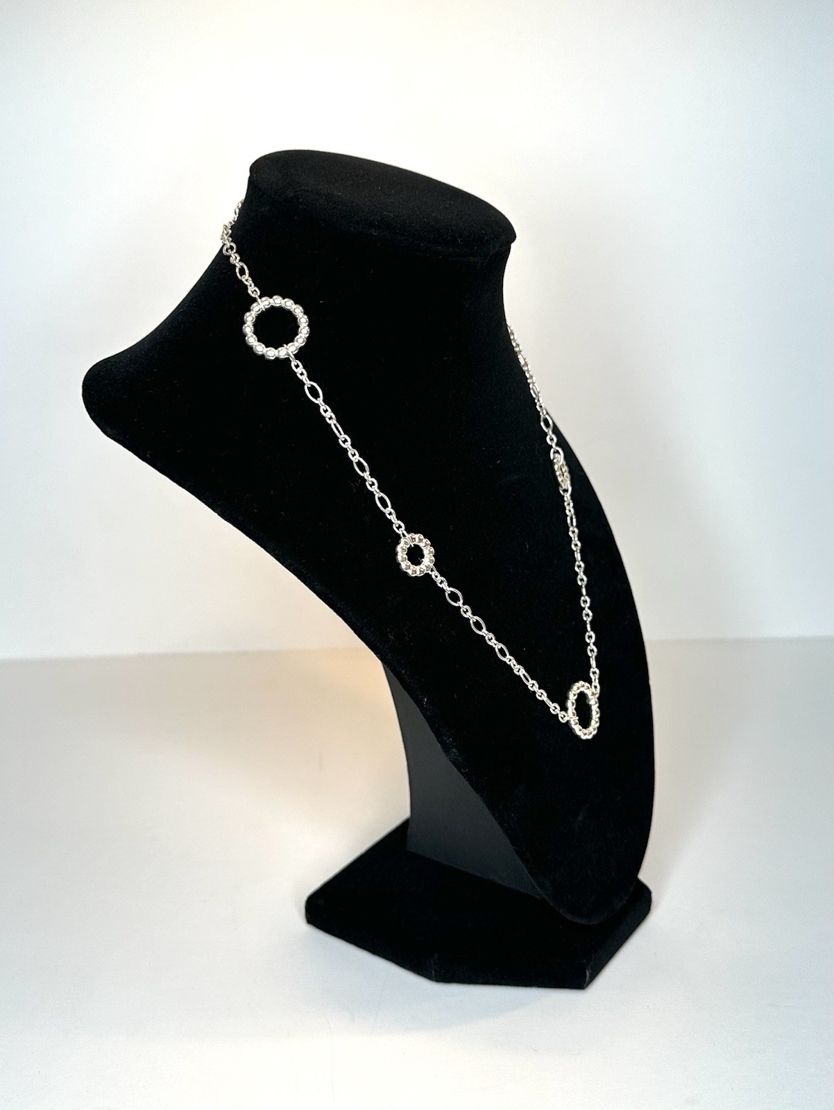 John Hardy 925 Sterling Silver 18″ Beaded Circle Station Necklace, Pouch & More!