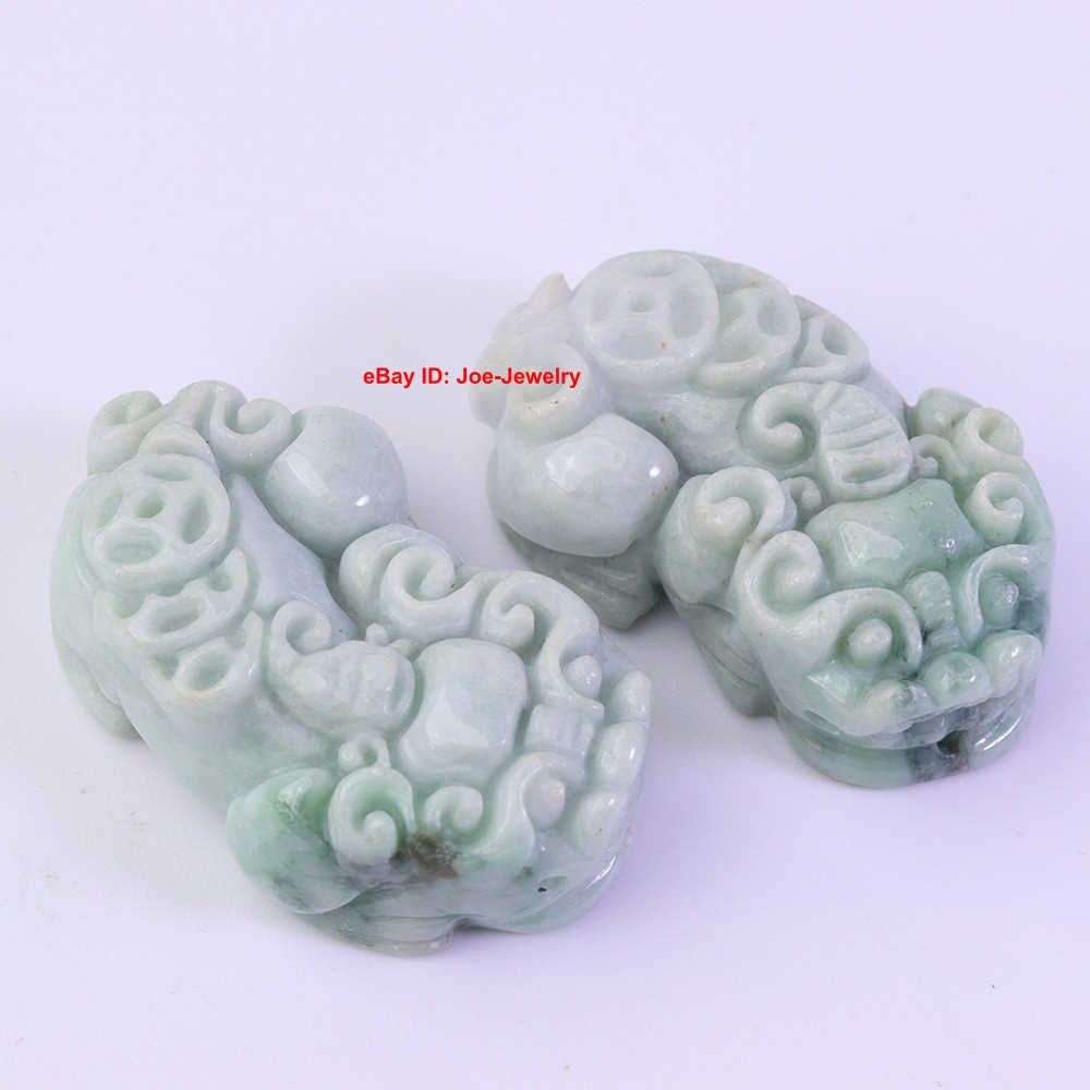 Natural Grade A Green Jadeite Pendant A Couple Of Pixiu (Male and Female) #01