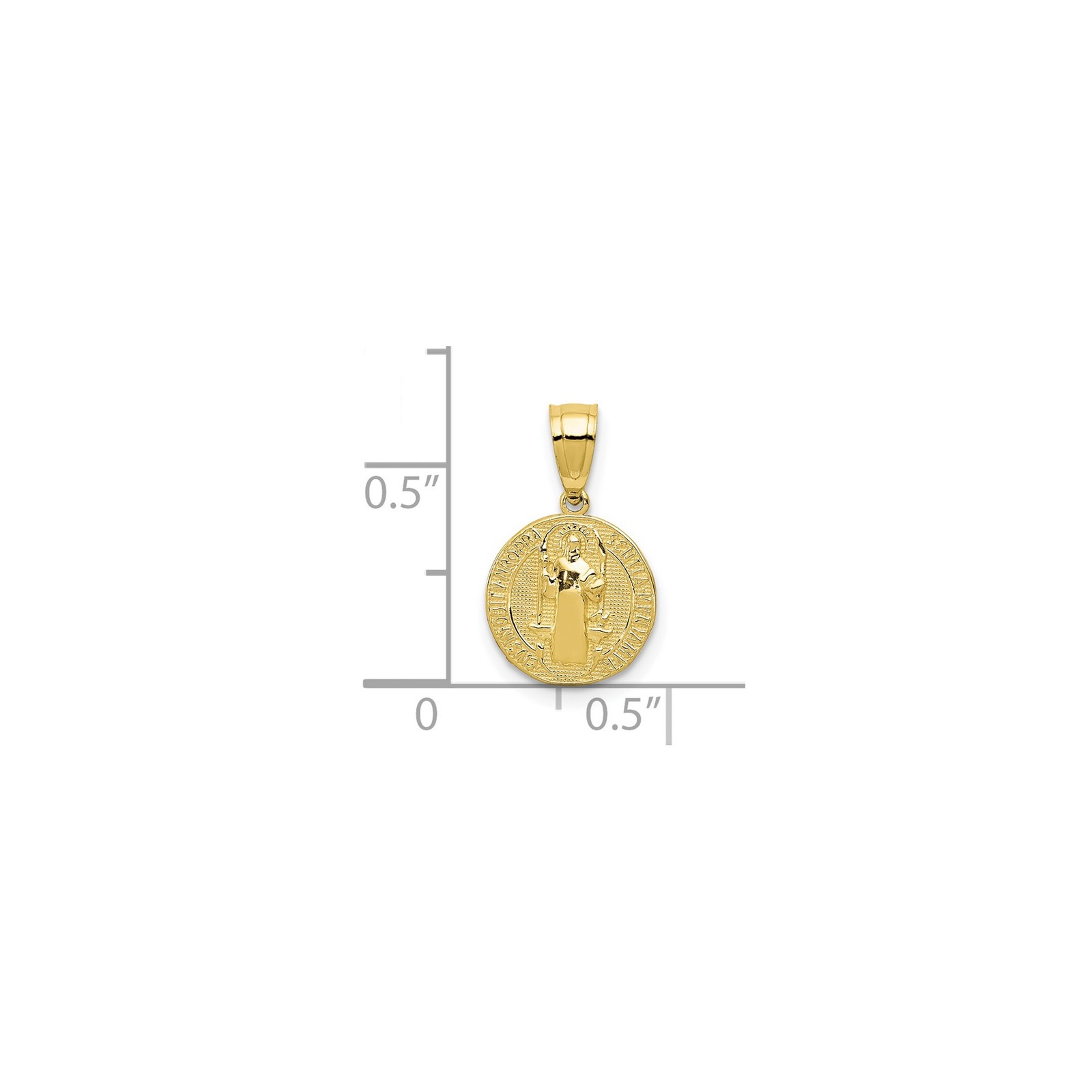 10k Yellow Gold Saint Benedict Medal Pendant Latin Cross Catholic Christian Devo