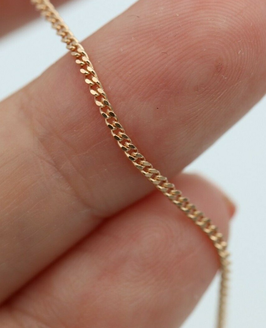 Genuine 9ct 9k 375 Rose Gold Kerb Curb Chain Necklace 70cm 3.9 grams