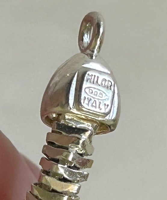 Milor Italy Necklace 23.5” Diamond Cut Margarita Chain Sparkle 38g Sterling 925