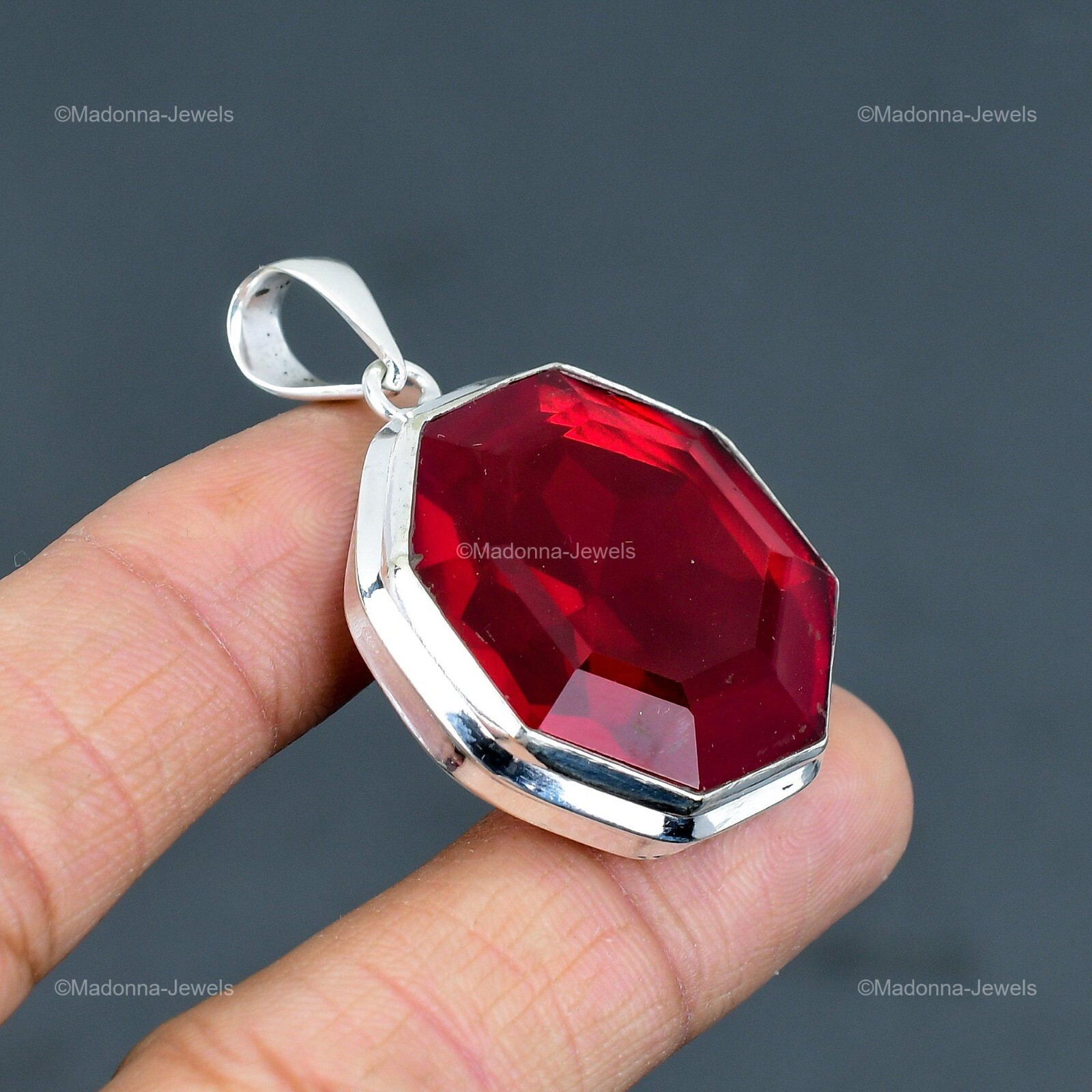 Mothers day Deal Mozambique Garnet Stone 925 Sterling Silver New Pendant Jewelry
