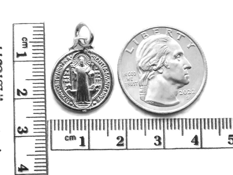 .925 St. Benedict Sterling Silver Pendant Charm