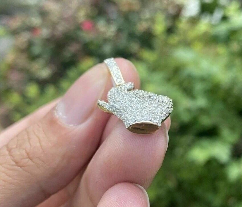 2Ct Round Cut Diamond Nice Sign Unisex Pendant 14K Yellow Gold Finish Free Chain