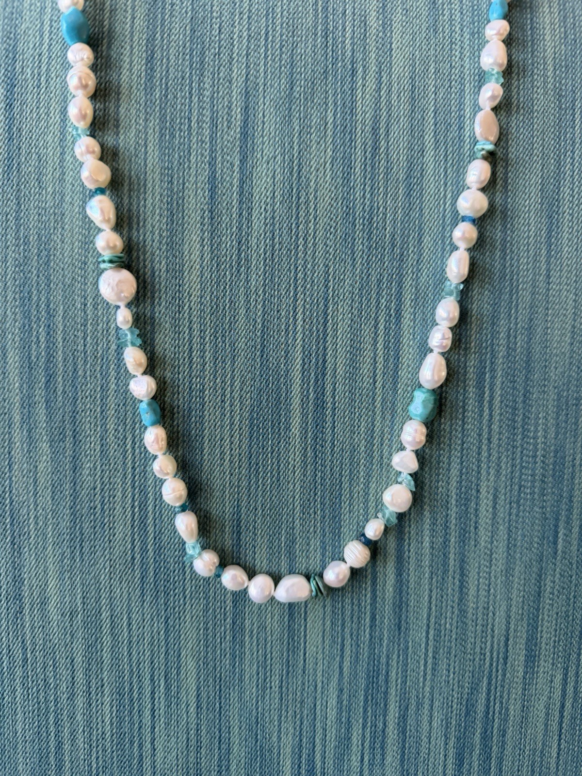 Honora Collection Freshwater Pearl Turquoise Topaz Necklace