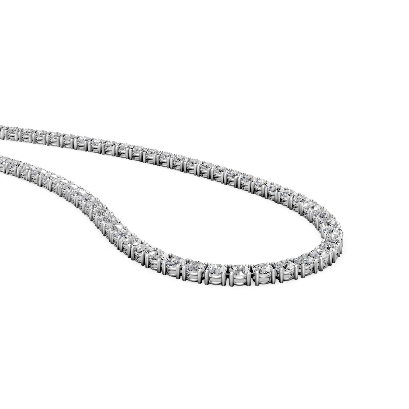 11.5 Ct Round Cut Diamond Tennis Necklace VS1 D-F White Gold 14k