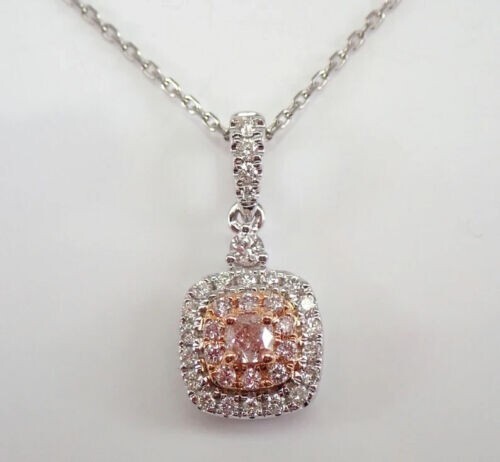 2.00Ct Cushion Cut Lab Created Diamond Halo Pendant 14K White Gold Plated 18”