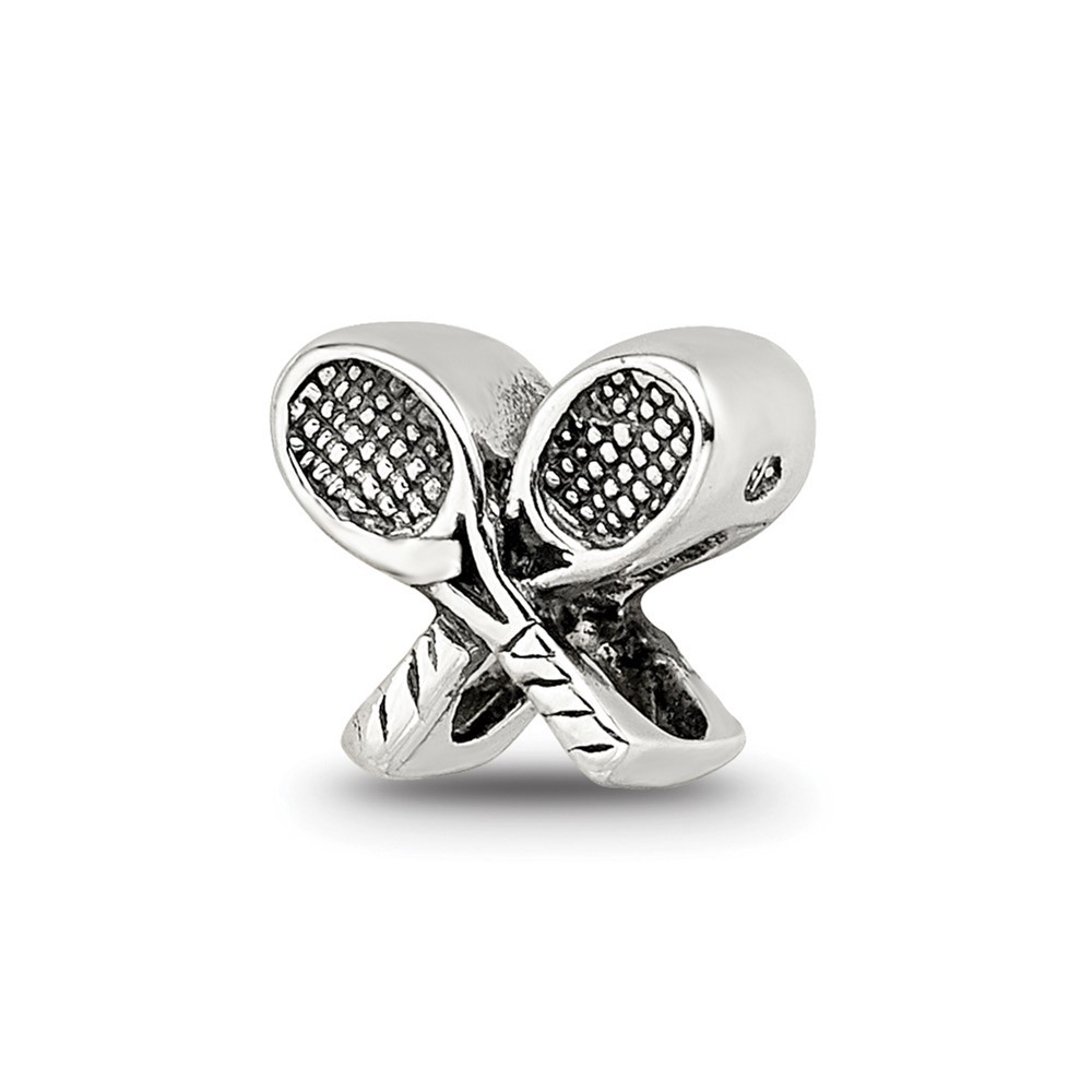Sterling Silver Reflections Kids Tennis Racquets Bead Pendant Necklace Womens