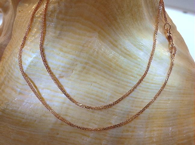 1.0MM SOLID 14K ROSE GOLD DIAMOND-CUT SPIGA SQUARE WHEAT CHAIN NECKLACE 16″-24″