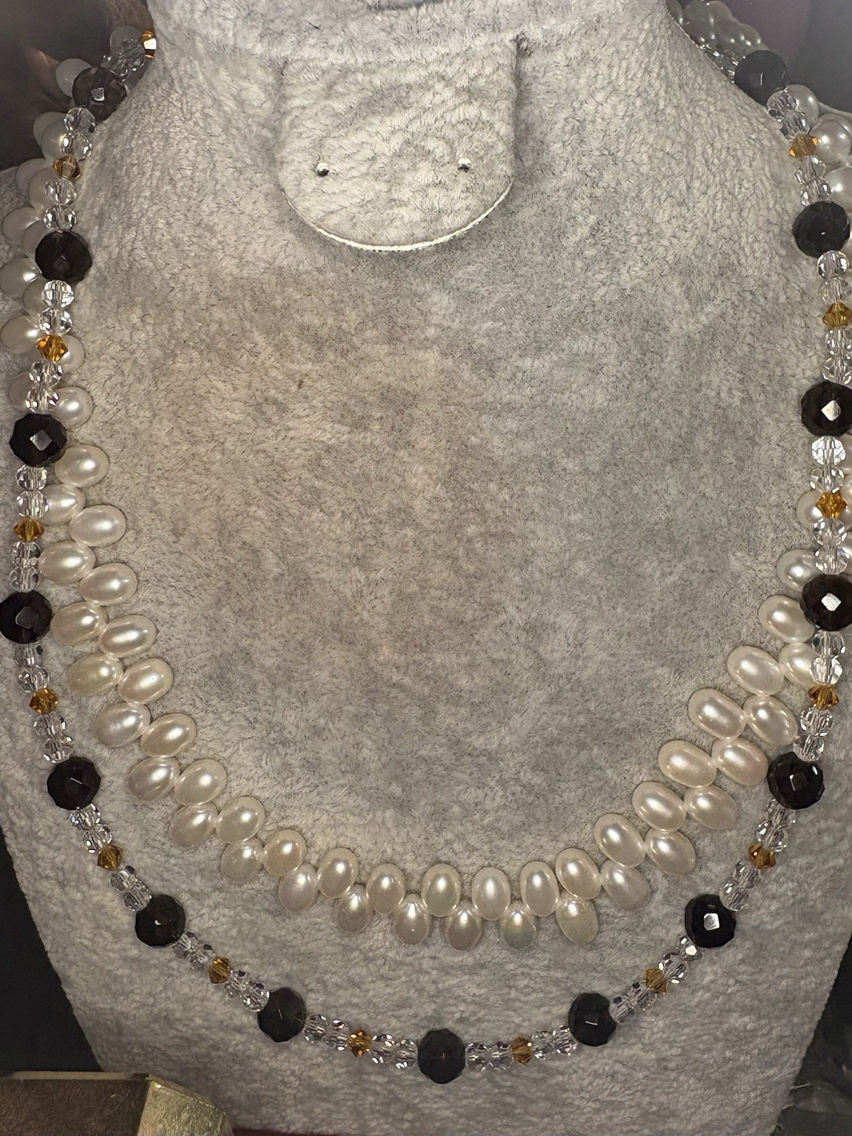 ESTATE 10k Yellow Gold Cultured Pearls Beads Doble Strand Necklaces 51.49G
