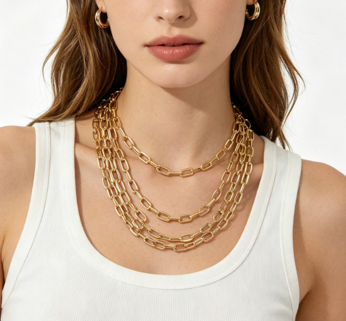 Real Genuine 10K Solid Yellow Gold Paperclip Chain Necklace 26″ 8mm Link