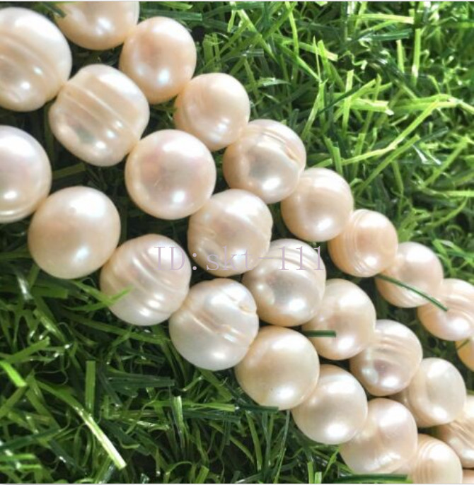 14 inches Natural White Freshwater Pearl Loose Beads for Jewelry Making 10-11mm